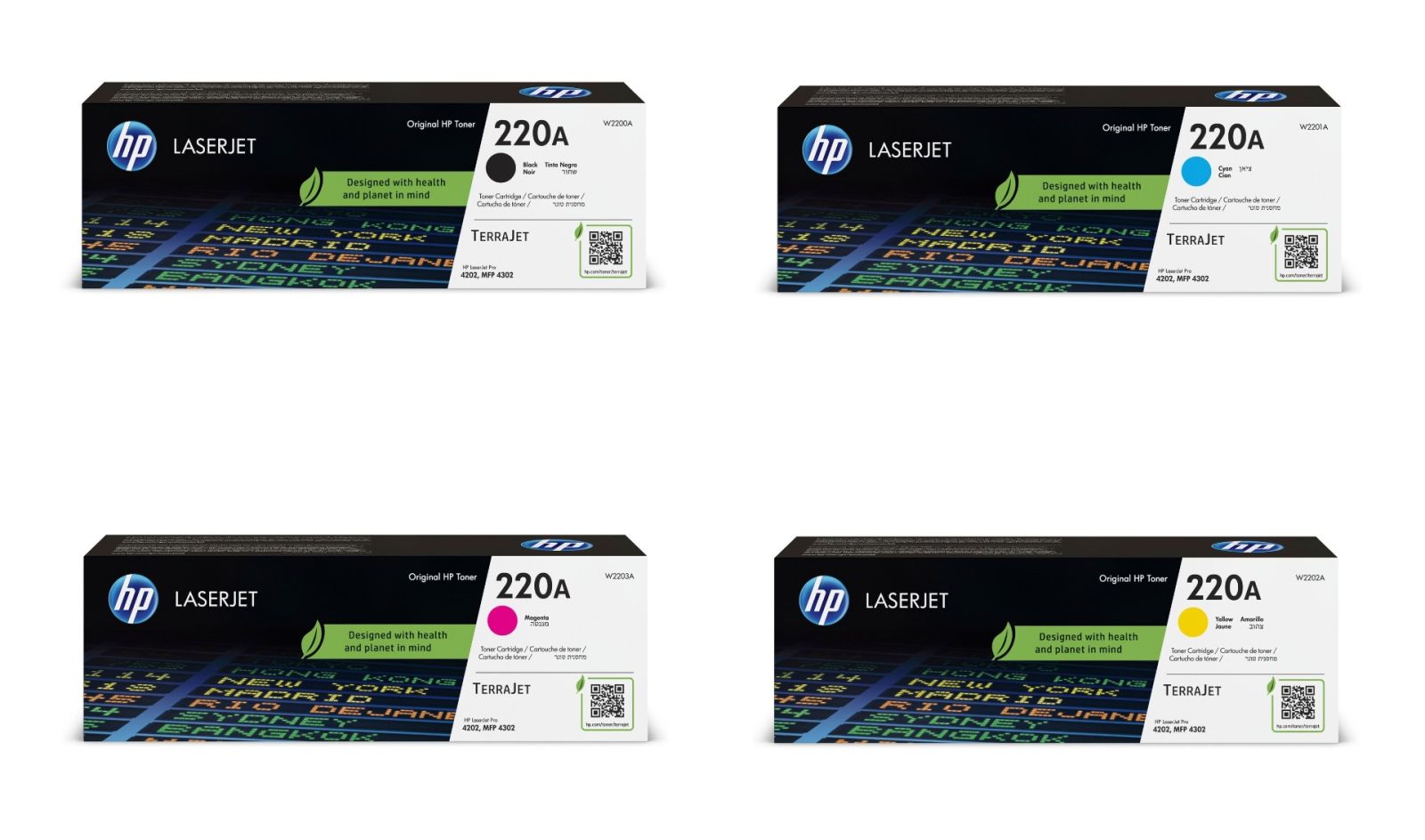 HP 220A 4 Colour Toner Cartridge Multipack