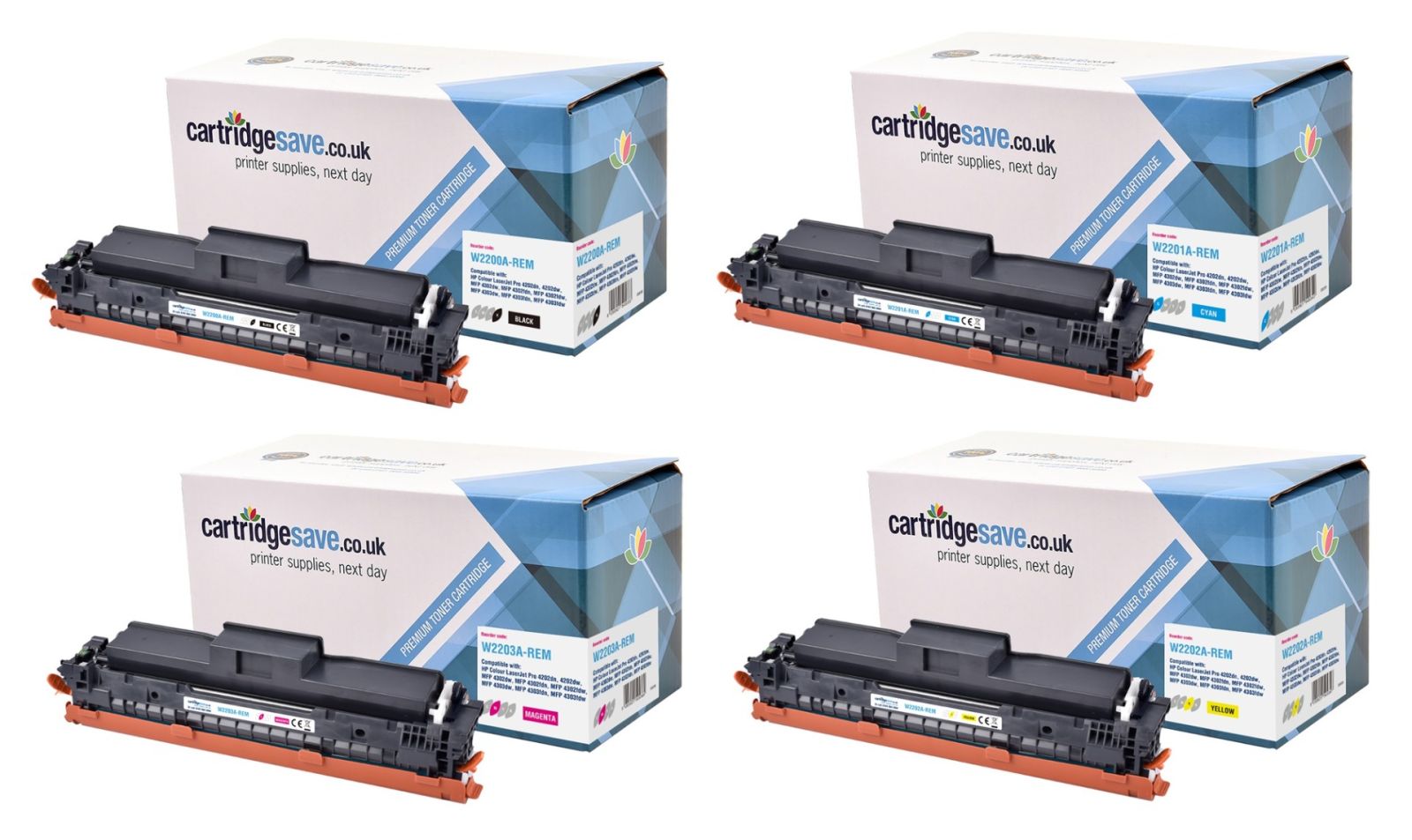 Compatible HP 220A 4 Colour Toner Cartridge Multipack