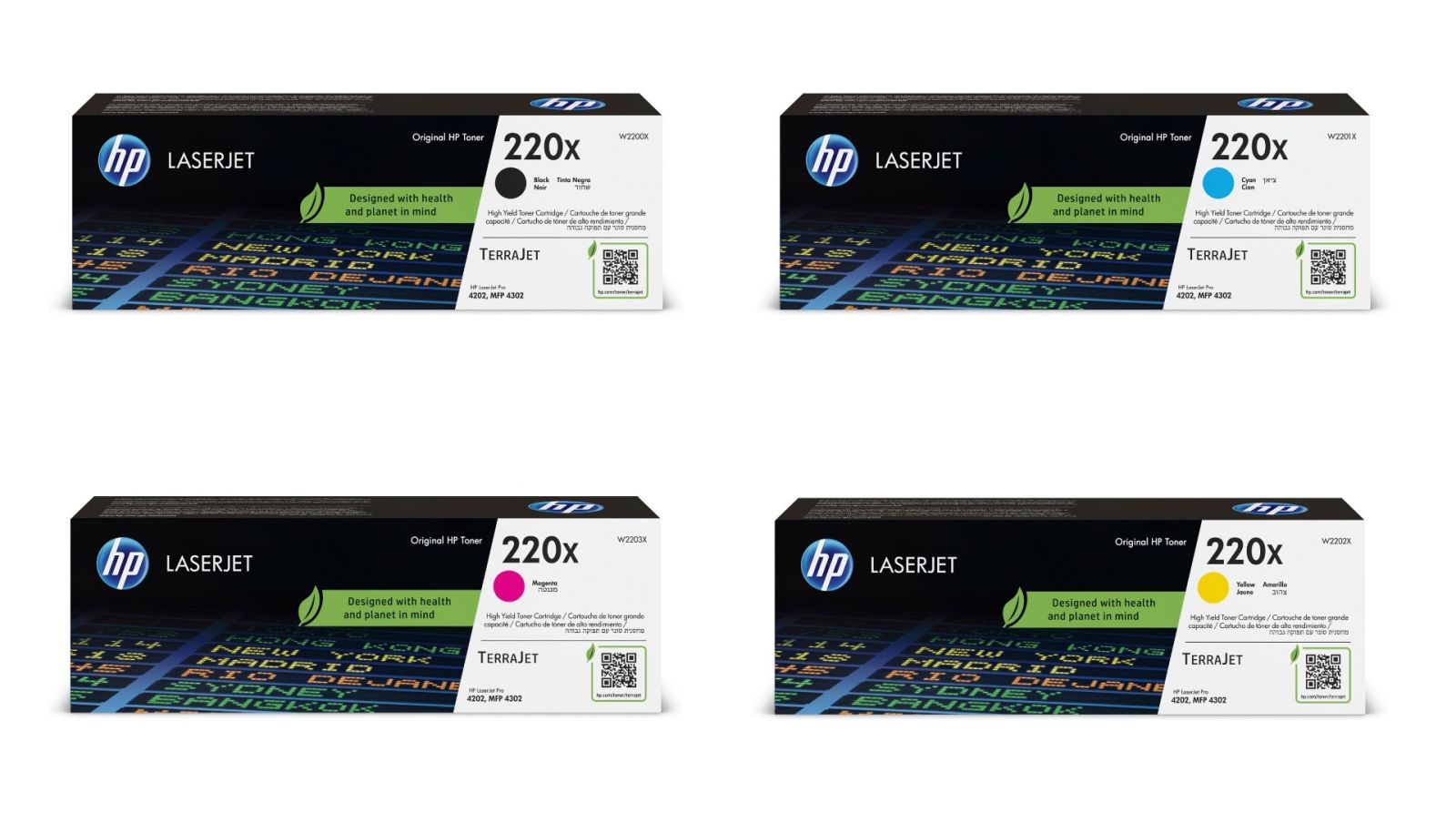 HP 220X High Capacity 4 Colour Toner Cartridge Multipack