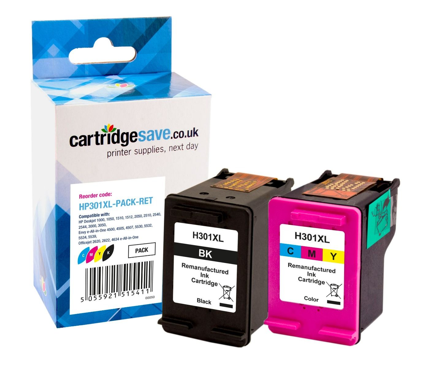 Compatible HP 301XL High Capacity Black & Tri-Colour Ink Cartridge Multipack