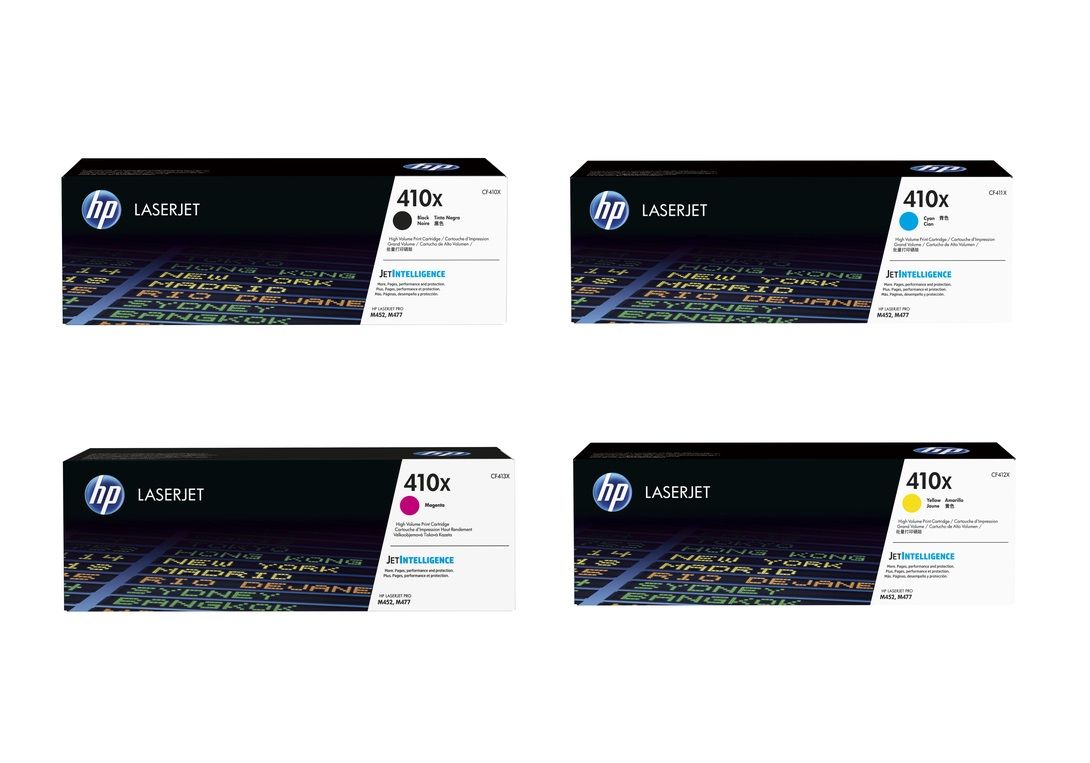 HP 410X 4 Colour High Capacity Toner Cartridge Multipack (CF410X & CF252XM)