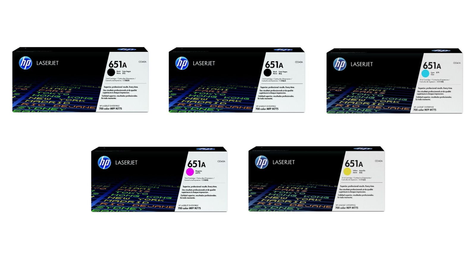 HP 651A 5 Colour Toner Cartridge Multipack