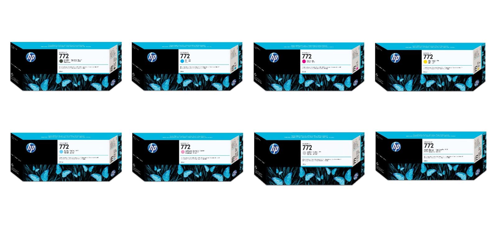 HP 772 8 Colour High Capacity Ink Cartridge Multipack