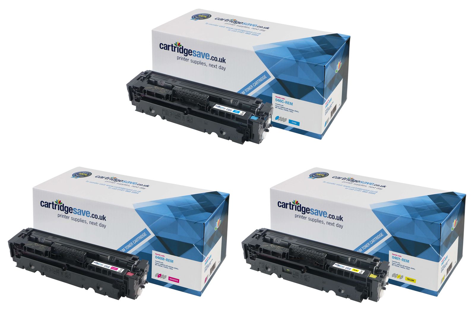 Compatible Canon 046 3 Colour Toner Cartridge Multipack