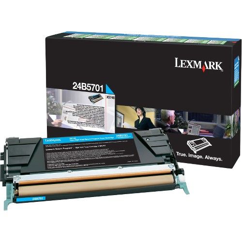 Lexmark 24B5701 Cyan Return Program Toner Cartridge