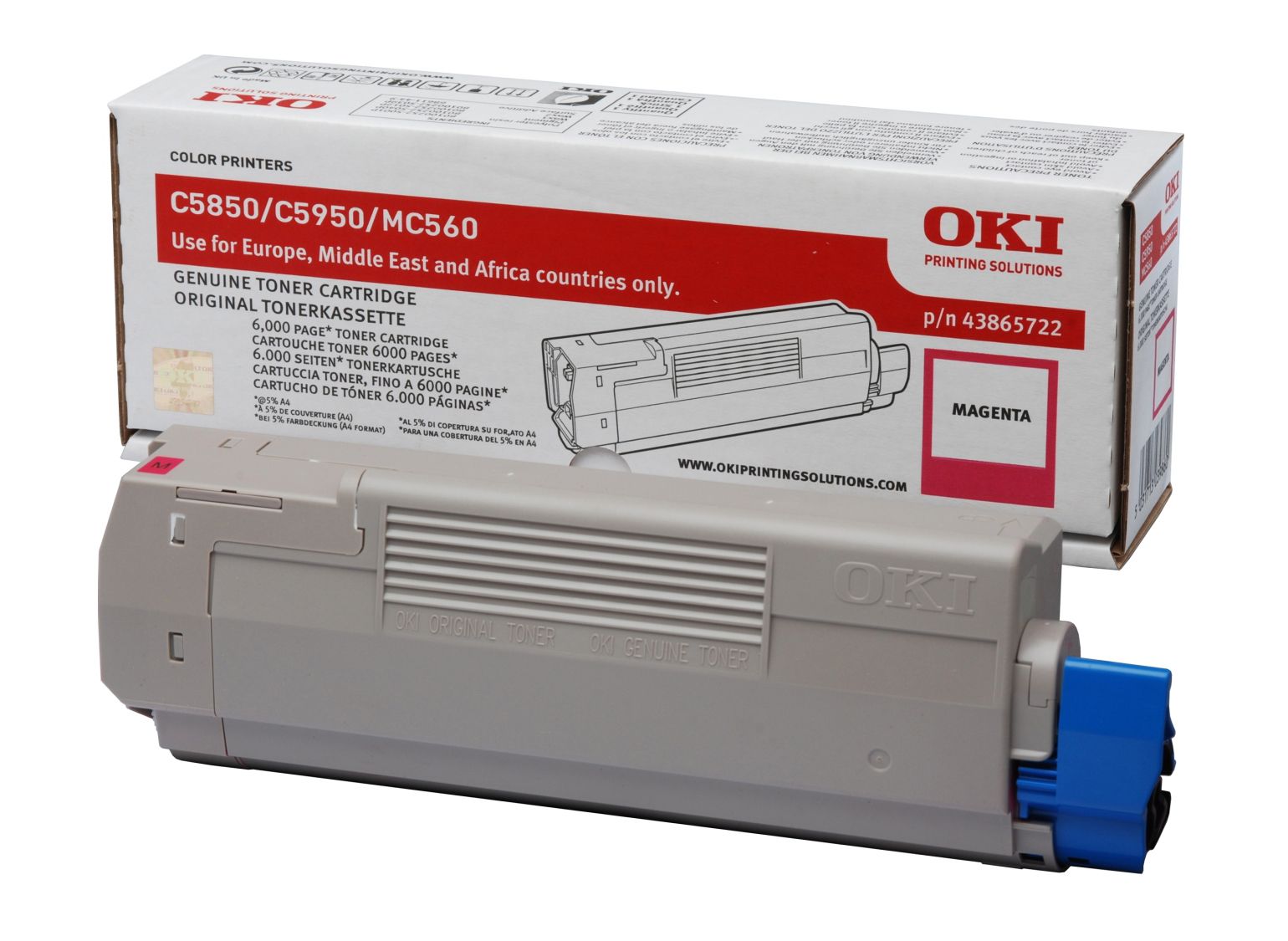 OKI 43865722 Magenta Toner Cartridge