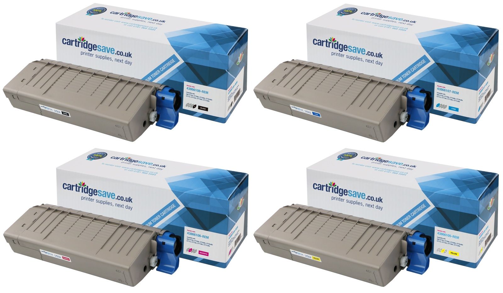 Compatible Oki 4386610 4 Colour Toner Cartridge Multipack