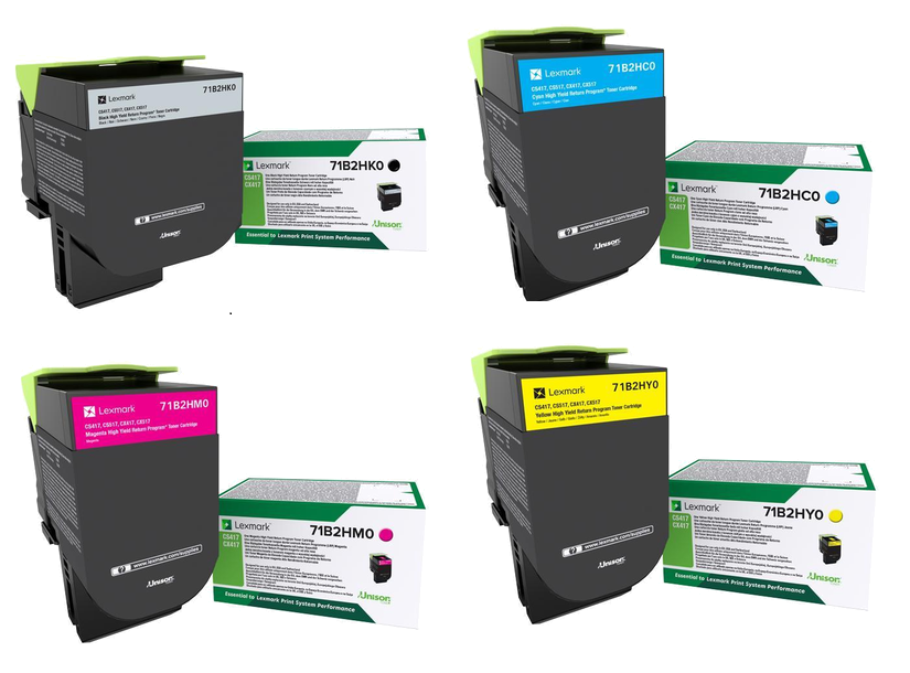 Lexmark 71B2H High Capacity 4 Colour Return Program Toner Cartridge Multipack