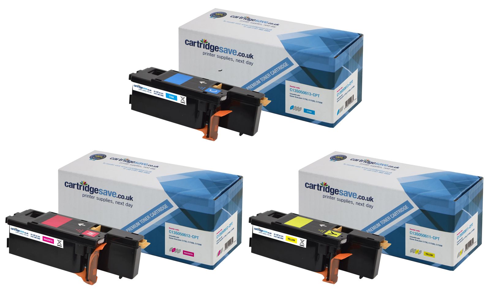 Compatible Epson S05061 3 High Capacity Colour Toner Cartridge Multipack