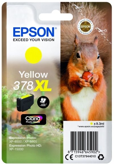 Epson 378XL High Capacity Yellow Ink Cartridge - (T3794 Squirrel)