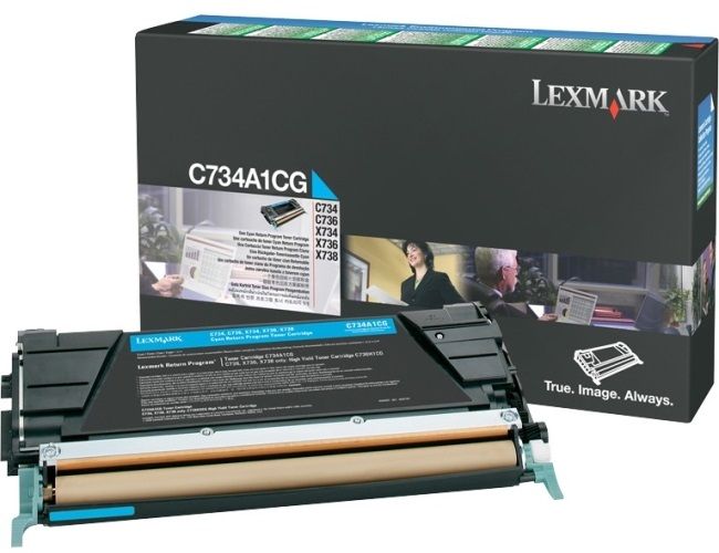 Return Program Lexmark C734A1CG Cyan Toner Cartridge - (0C734A1CG)