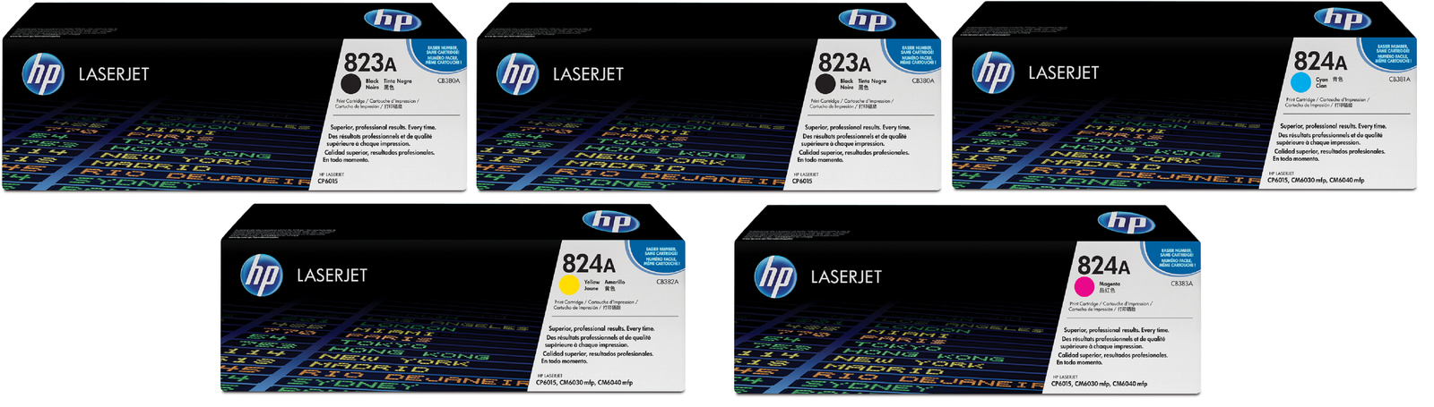 HP 823A / 824A 5 Colour Toner Cartridge Multipack