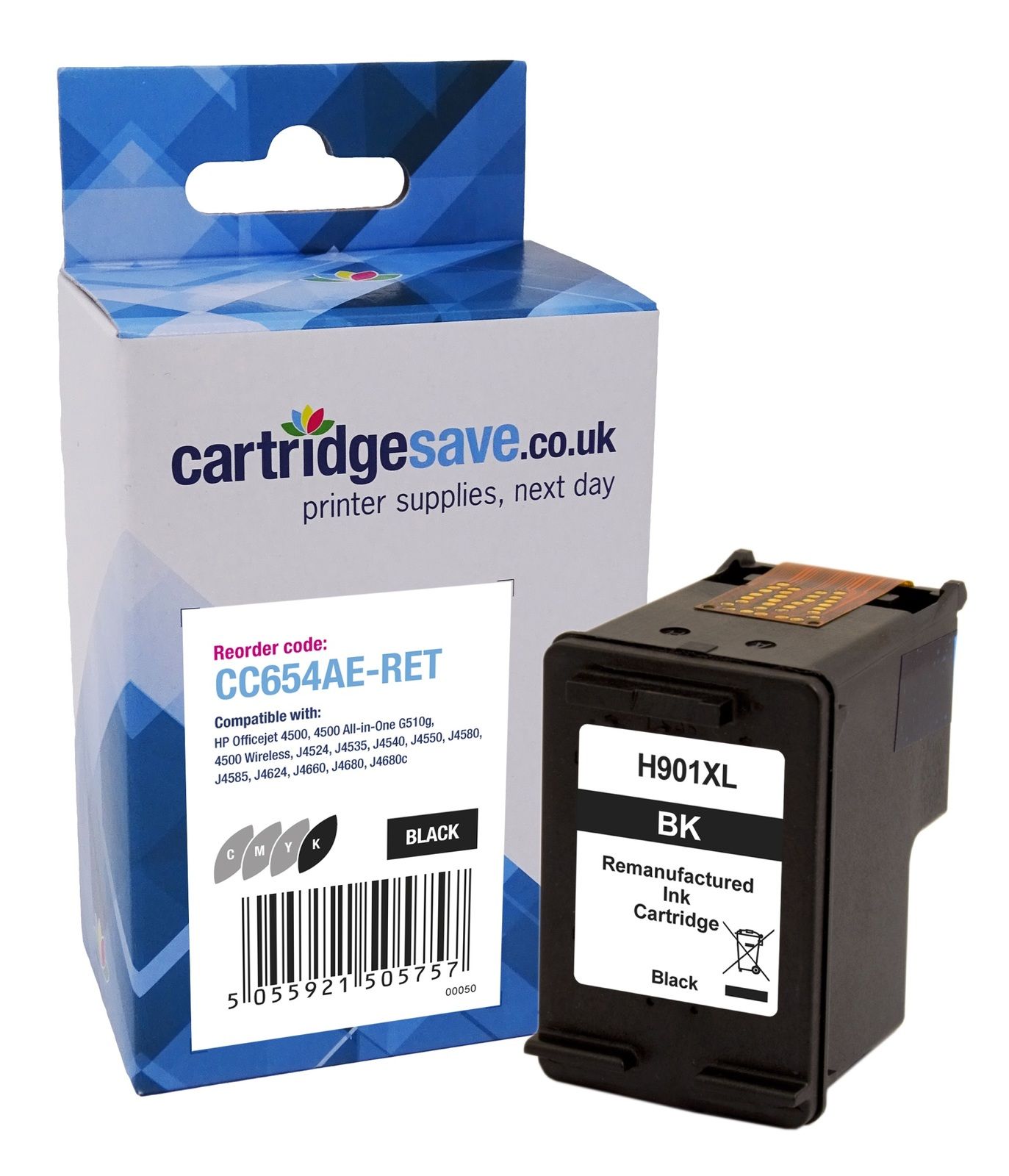 Compatible HP 901XL High Capacity Black Ink Cartridge - (CC654AE)