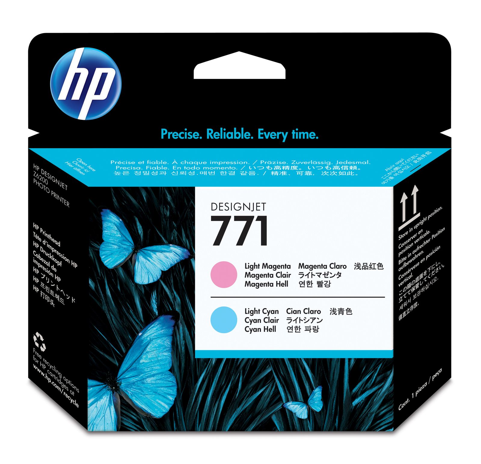 HP 771 Light Magenta and Light Cyan Printhead (CE019A)