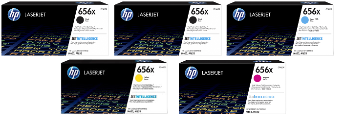 HP 656X High Capacity 5 Colour Toner Cartridge Multipack