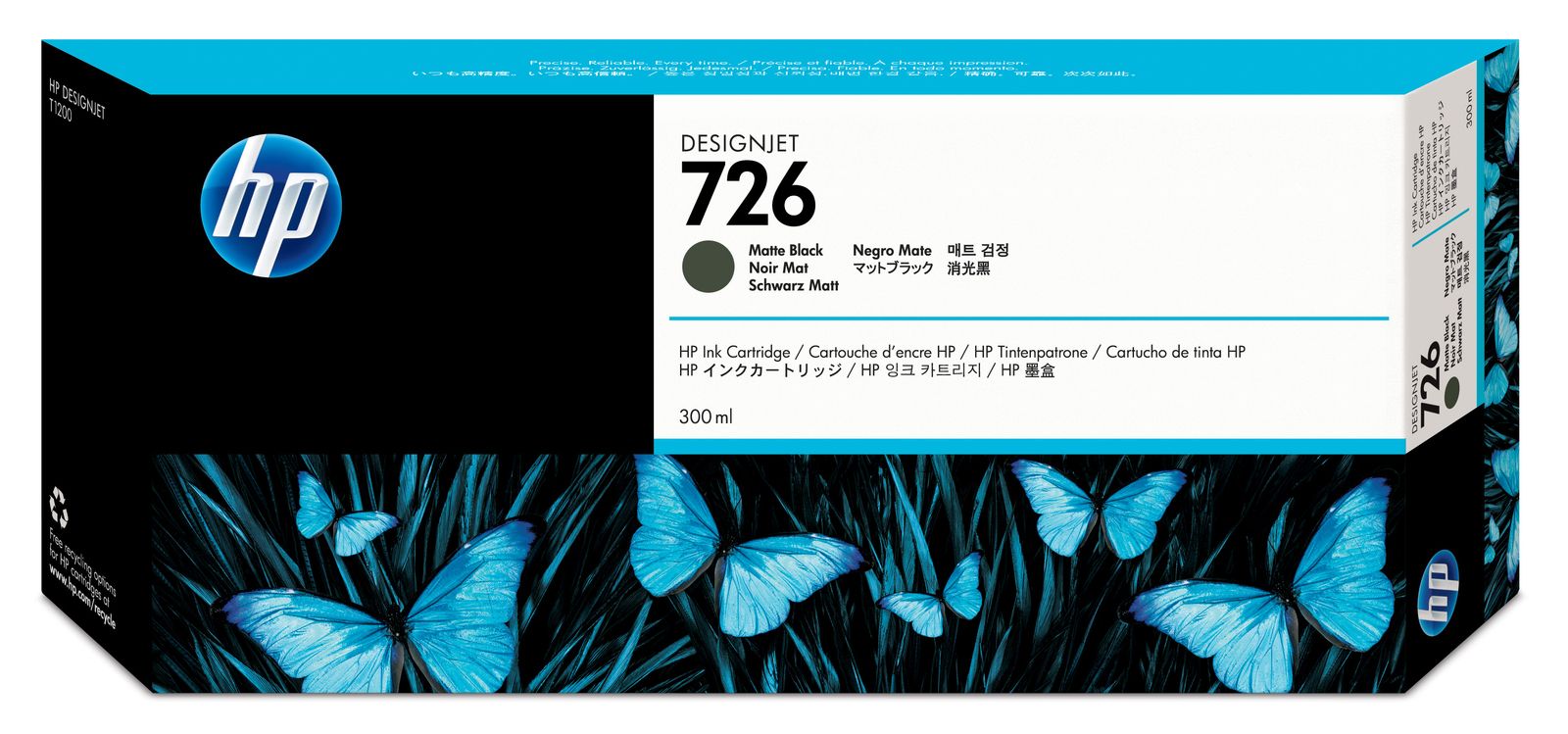 HP 726 Extra High Capacity Matte Black Ink Cartridge - (CH575A)