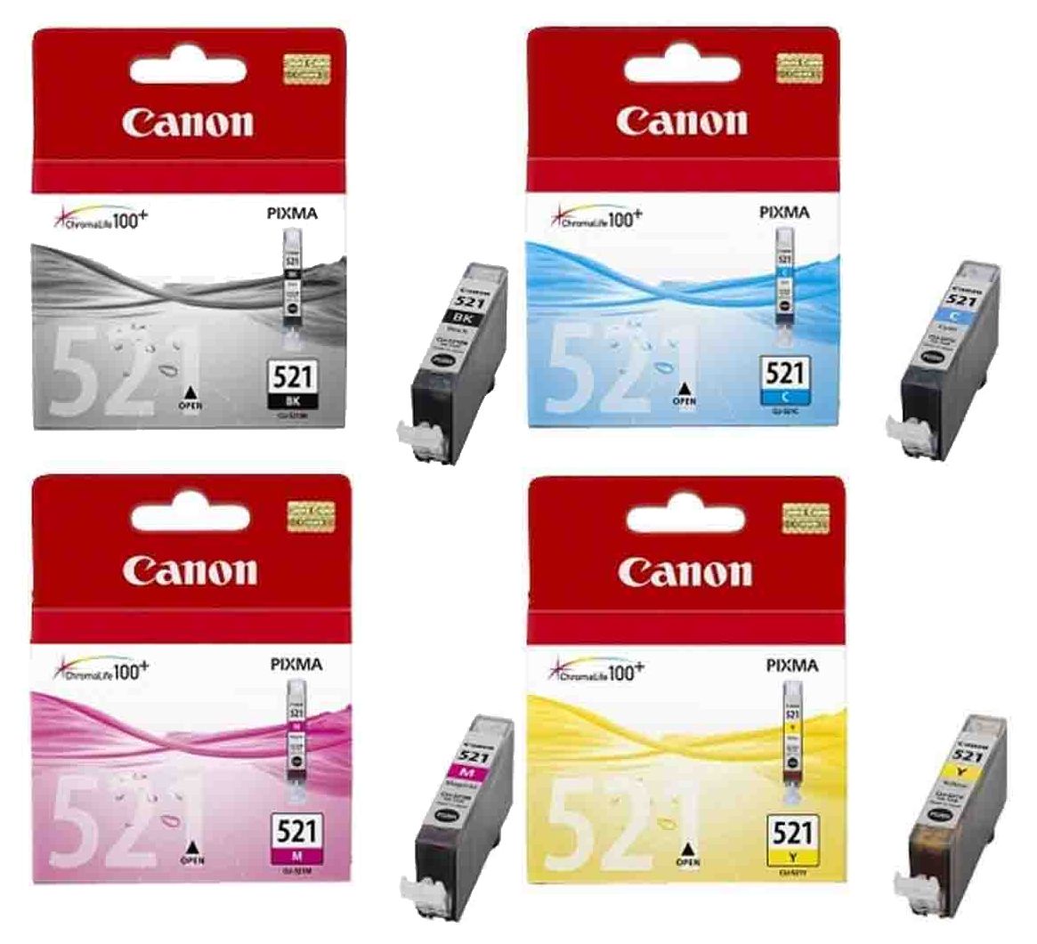 Canon CLI-521 4 Colour Ink Cartridge Multipack