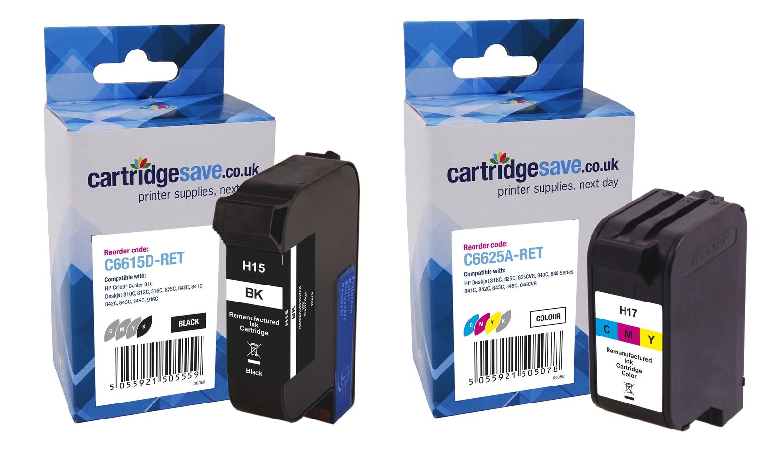 Compatible HP 15 / 17 Black & Tri-Colour Ink Cartridge Multipack