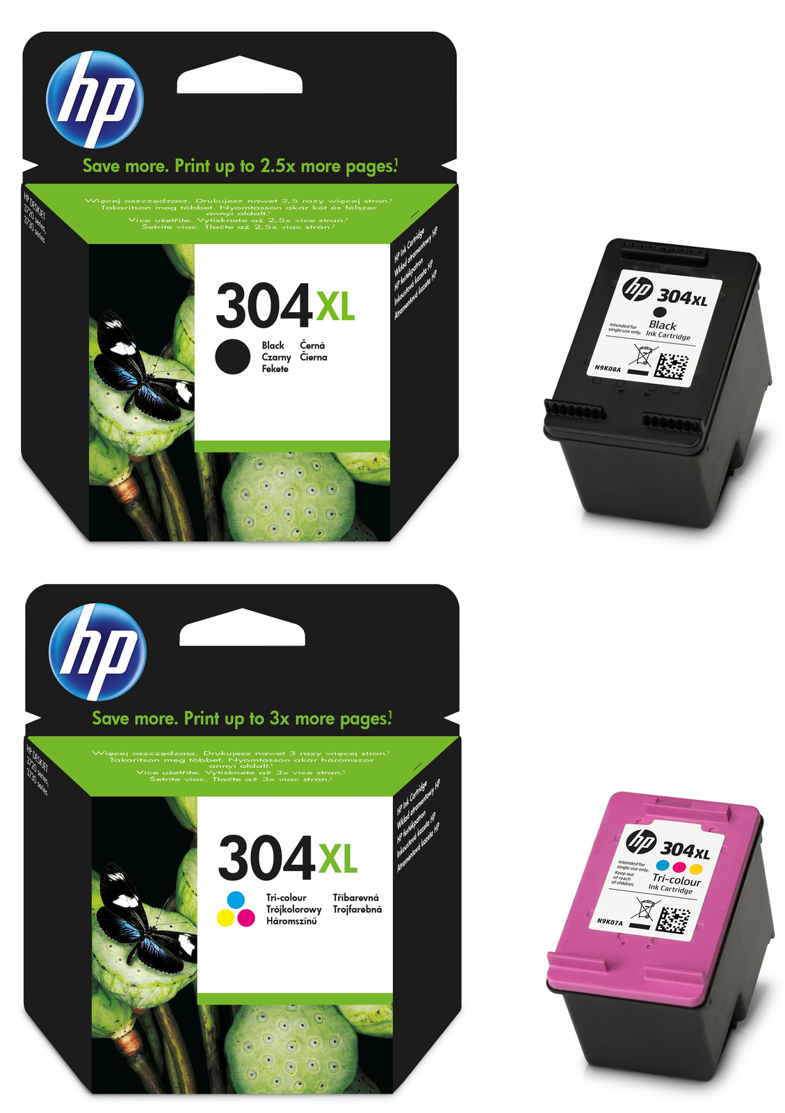 HP 304XL High Capacity Black & Tri-Colour Ink Cartridge Multipack