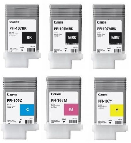 Canon PFI-107 6 Colour Ink Cartridge Multipack