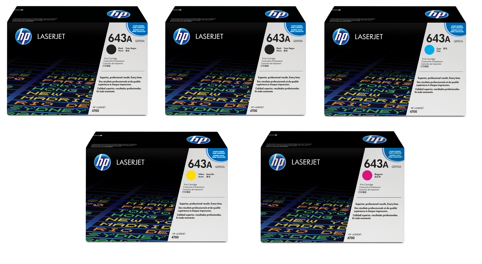 HP 643A 5 Colour Toner Cartridge Multipack