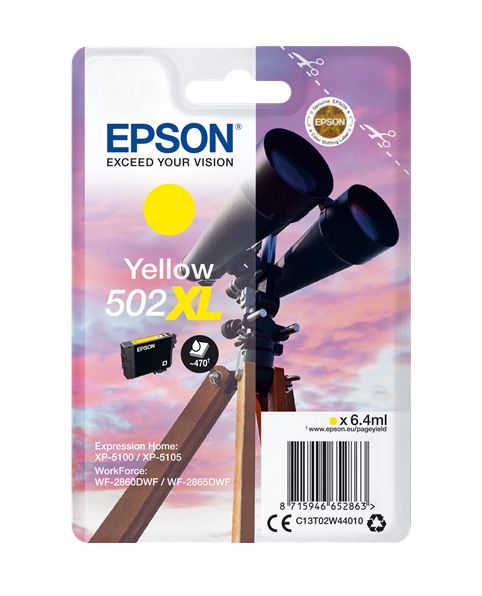 Epson 502XL High Capacity Yellow Ink Cartridge - (C13T02W44010 Binoculars)