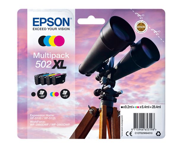 Epson 502XL High Capacity 4 Colour Ink Cartridge Multipack - (T02W6 Binoculars)