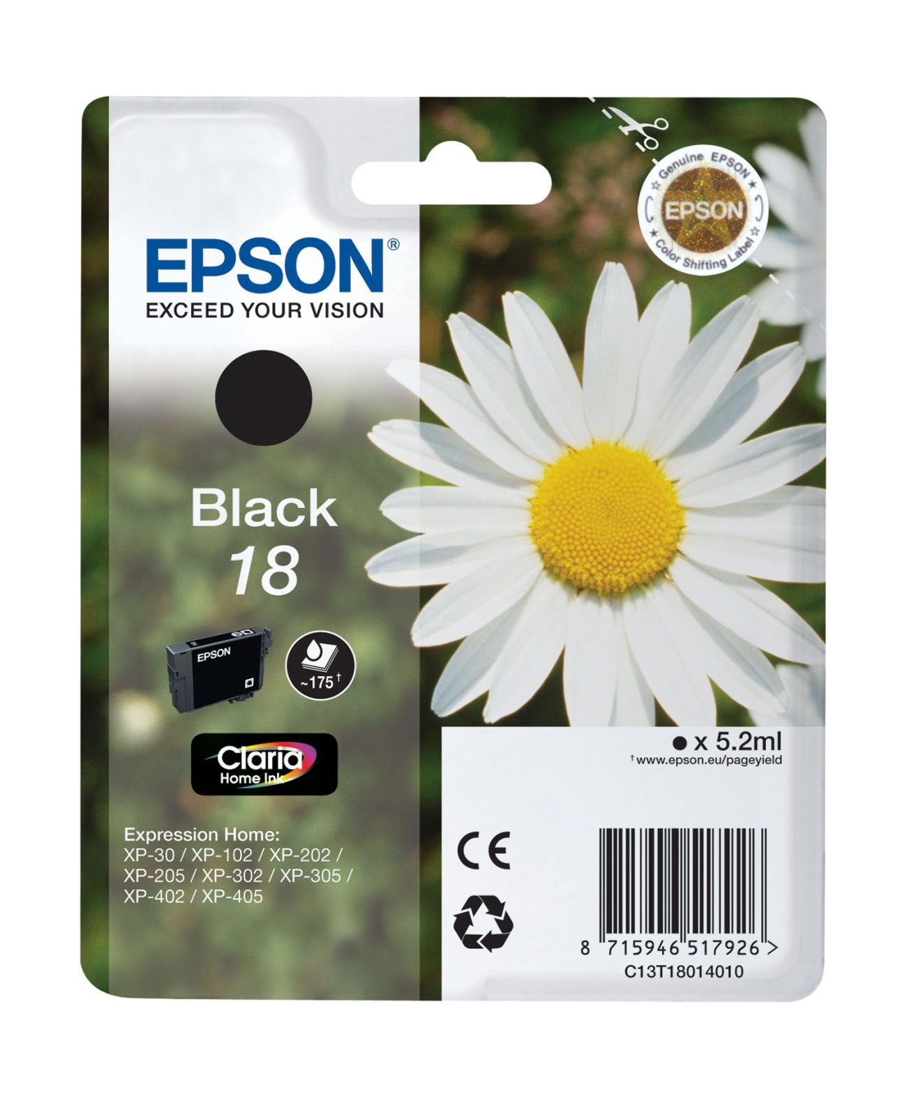 Epson 18 Black Ink Cartridge - (T1801 Daisy)