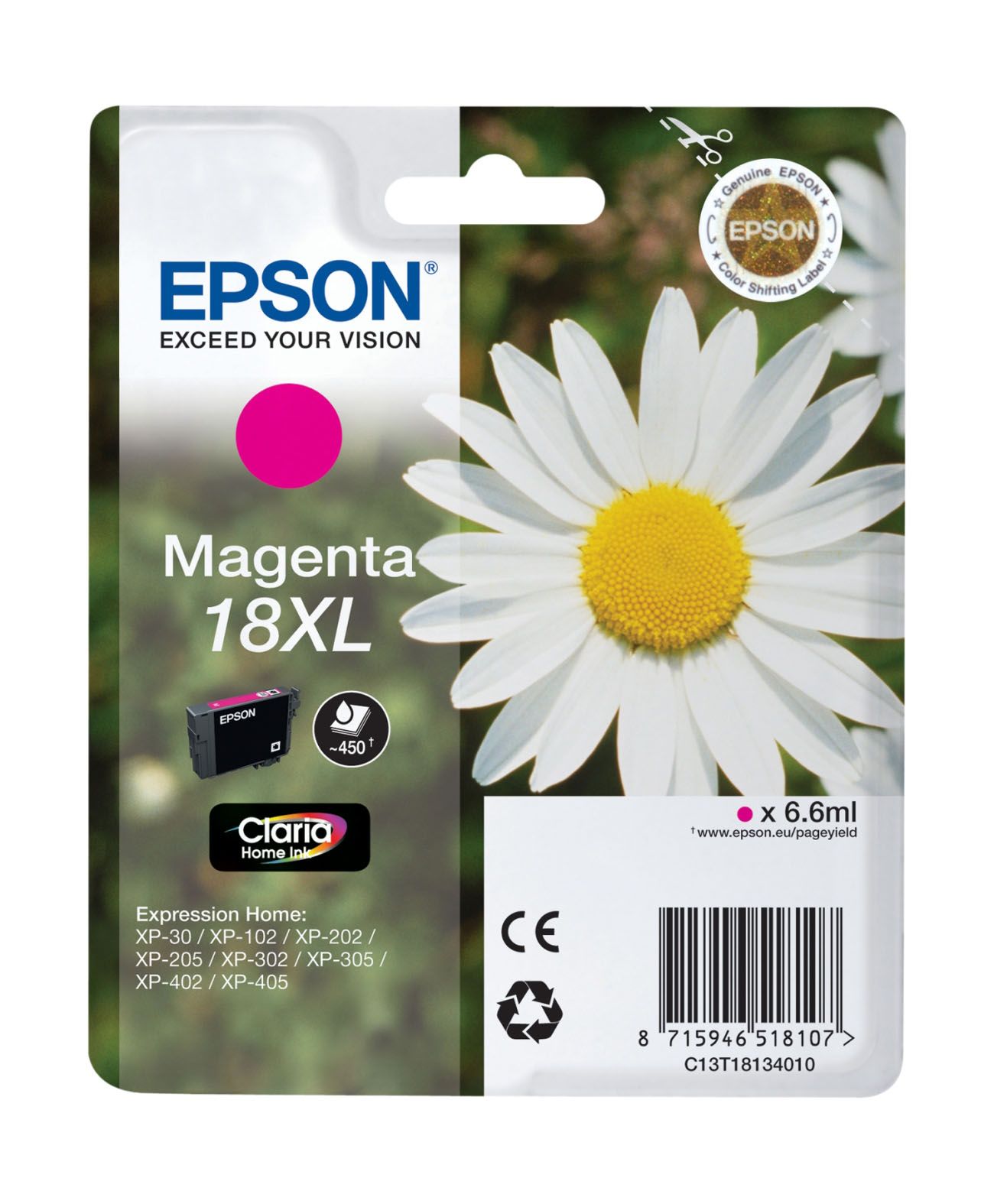 Epson 18XL Magenta High Capacity Ink Cartridge - (T1813 Daisy)