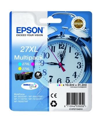 Epson 27XL High Capacity 3 Colour Ink Cartridge Multipack - (T2715 Alarm Clock)