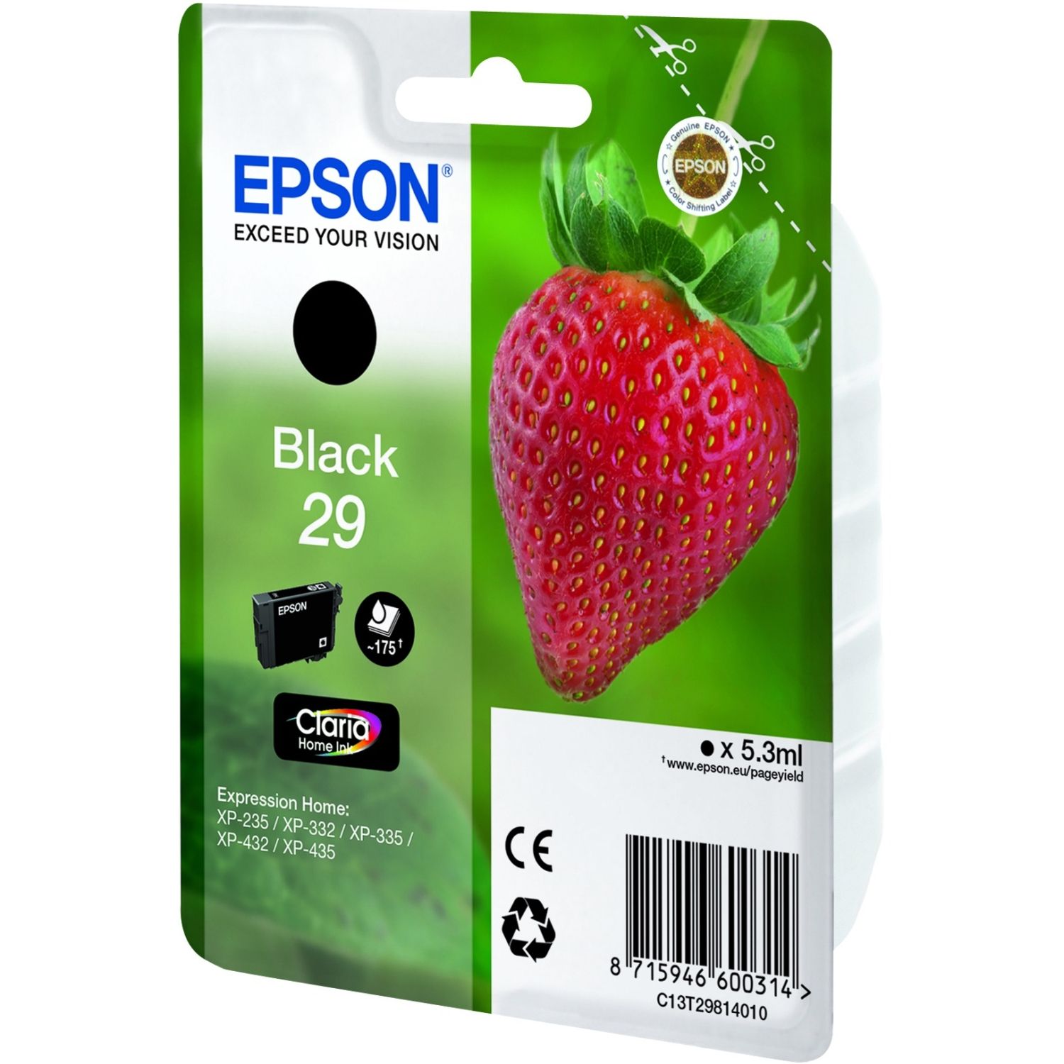 Epson 29 Black Ink Cartridge - (T2981 Strawberry)