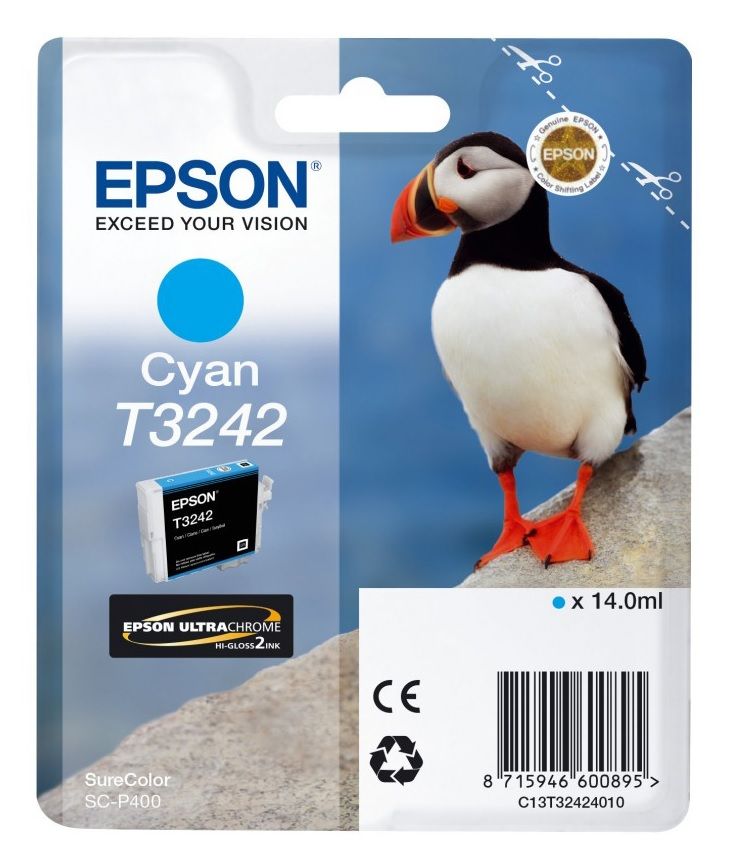 Epson T3242 Cyan Ink Cartridge - (C13T324240 Puffin)