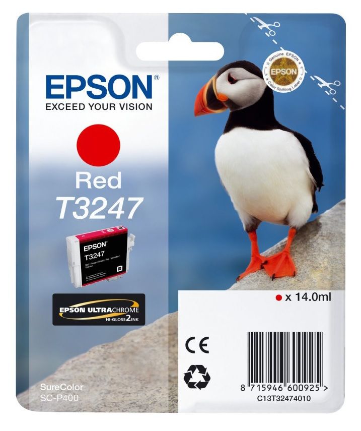 Epson T3247 Red Ink Cartridge - (C13T324740 Puffin)