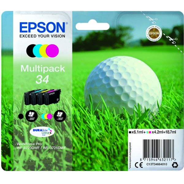 Epson 34 4 Colour Ink Cartridge Multipack - (T3466 Golf Ball)