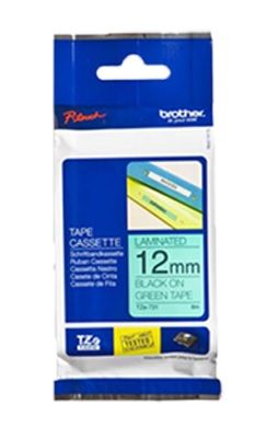 Brother TZe-731 Black On Green Laminated P-Touch Adhesive Labelling Tape 12mm x 8m