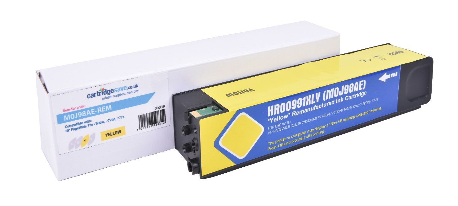 Compatible HP 991X High Capacity Yellow Ink Cartridge - (M0J98AE)