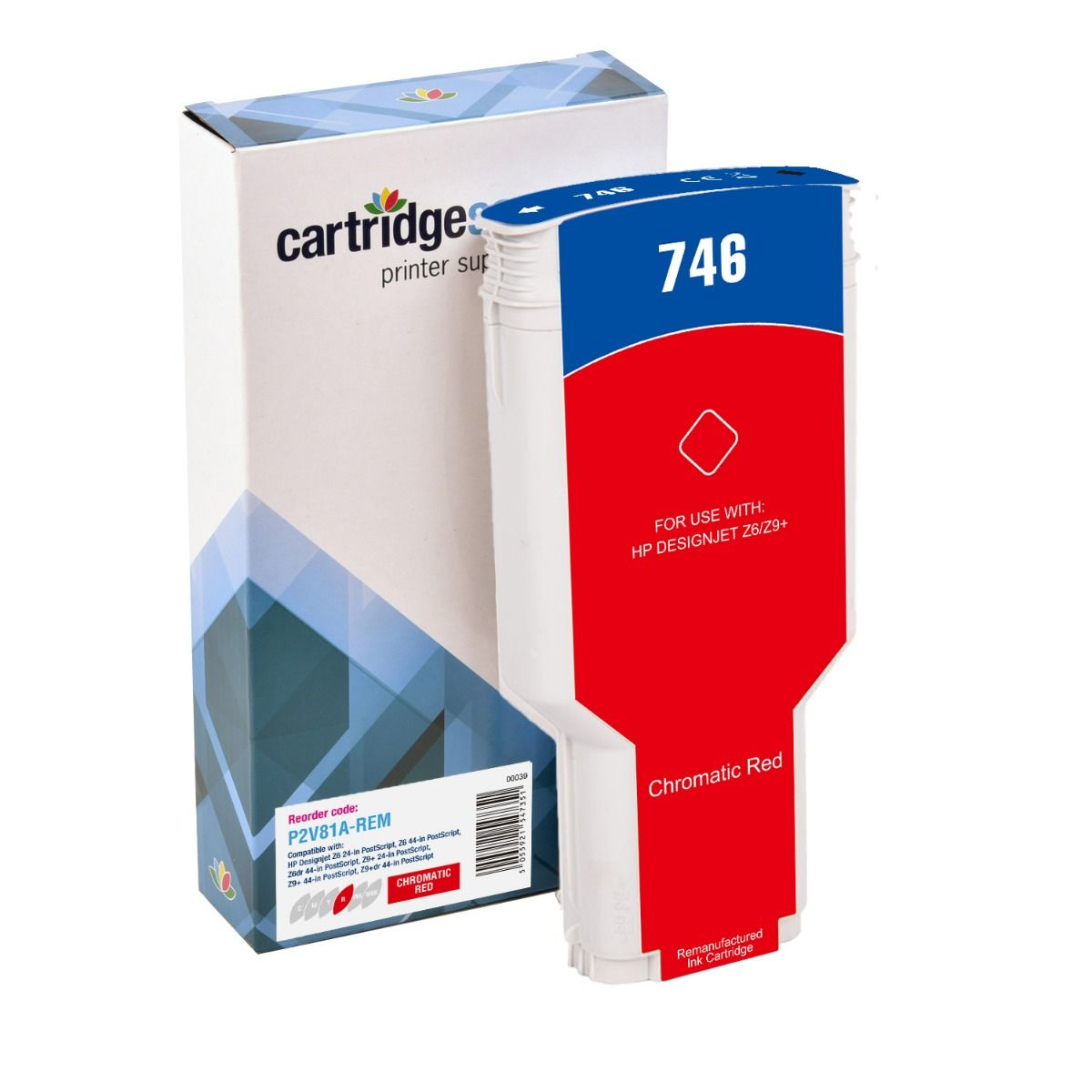 Compatible HP 746 Chromatic Red Ink Cartridge - (P2V81A)