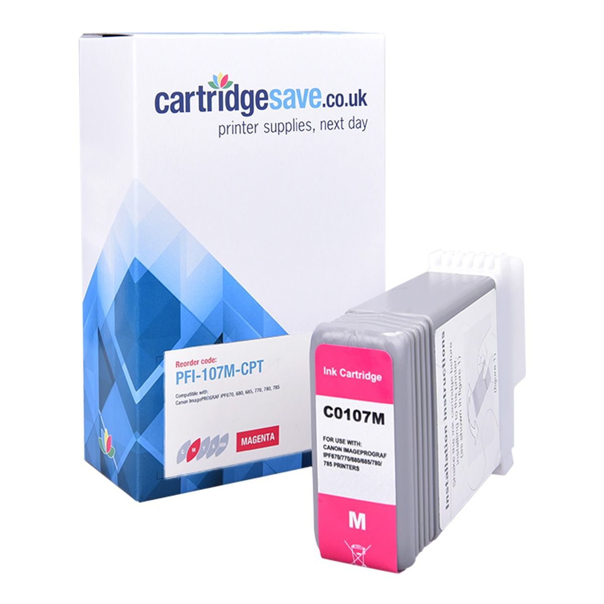 Compatible Canon PFI-107M Magenta Ink Cartridge - (6707B001AA)