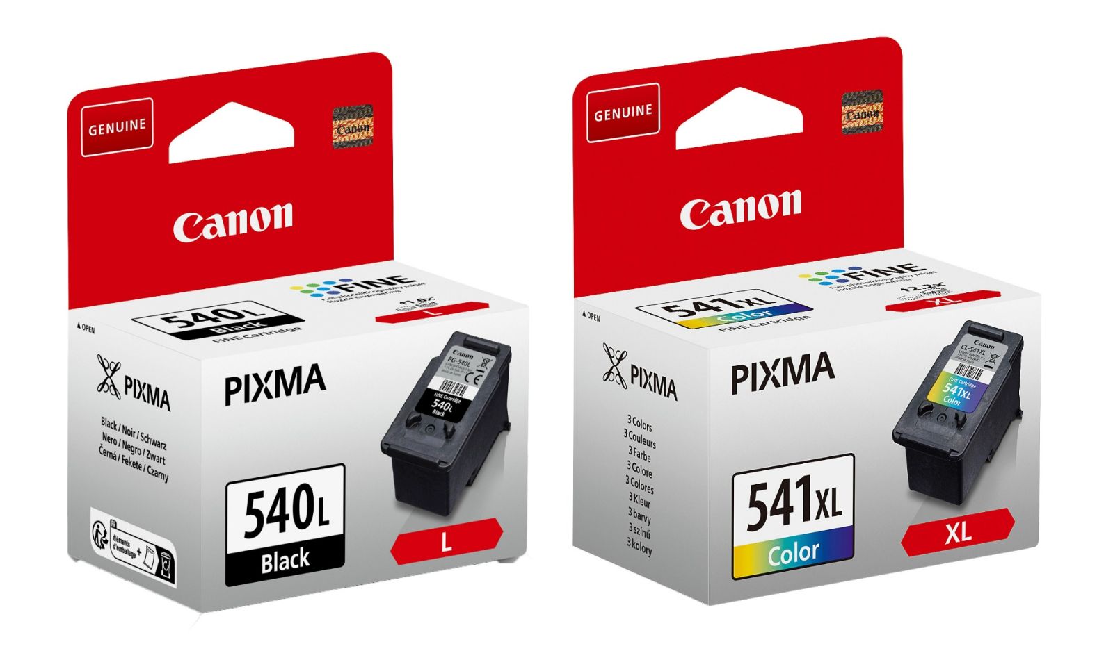 Canon PG-540L-CL-541XL Black & Tri-Colour Ink Cartridge Multipack