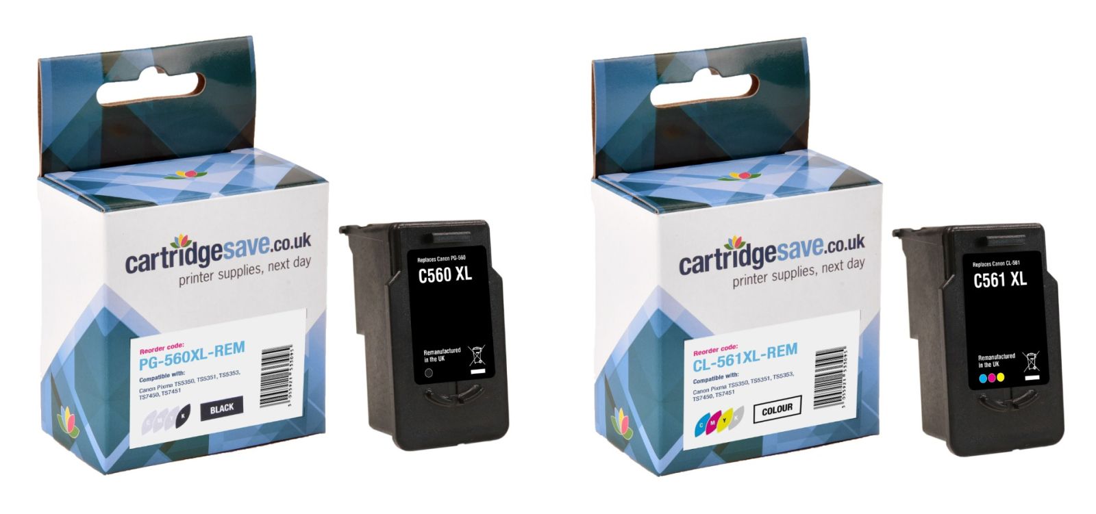 Compatible Canon PG560XL-CL561XL High Capacity Black & Tri-Colour Ink Cartridge Multipack