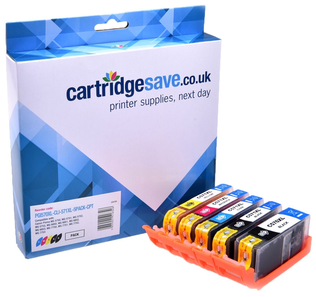 Compatible Canon PGI-570XL / CLI-571XL High Capacity 2 x Black & 3 x Colour Ink Cartridge Multipack