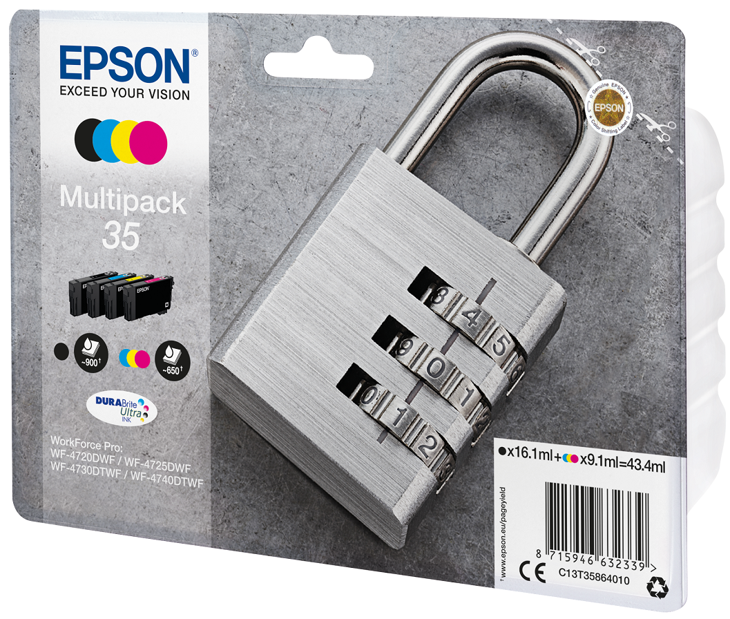 Epson 35 4 Colour Ink Cartridge Multipack - (T3586 Padlock)