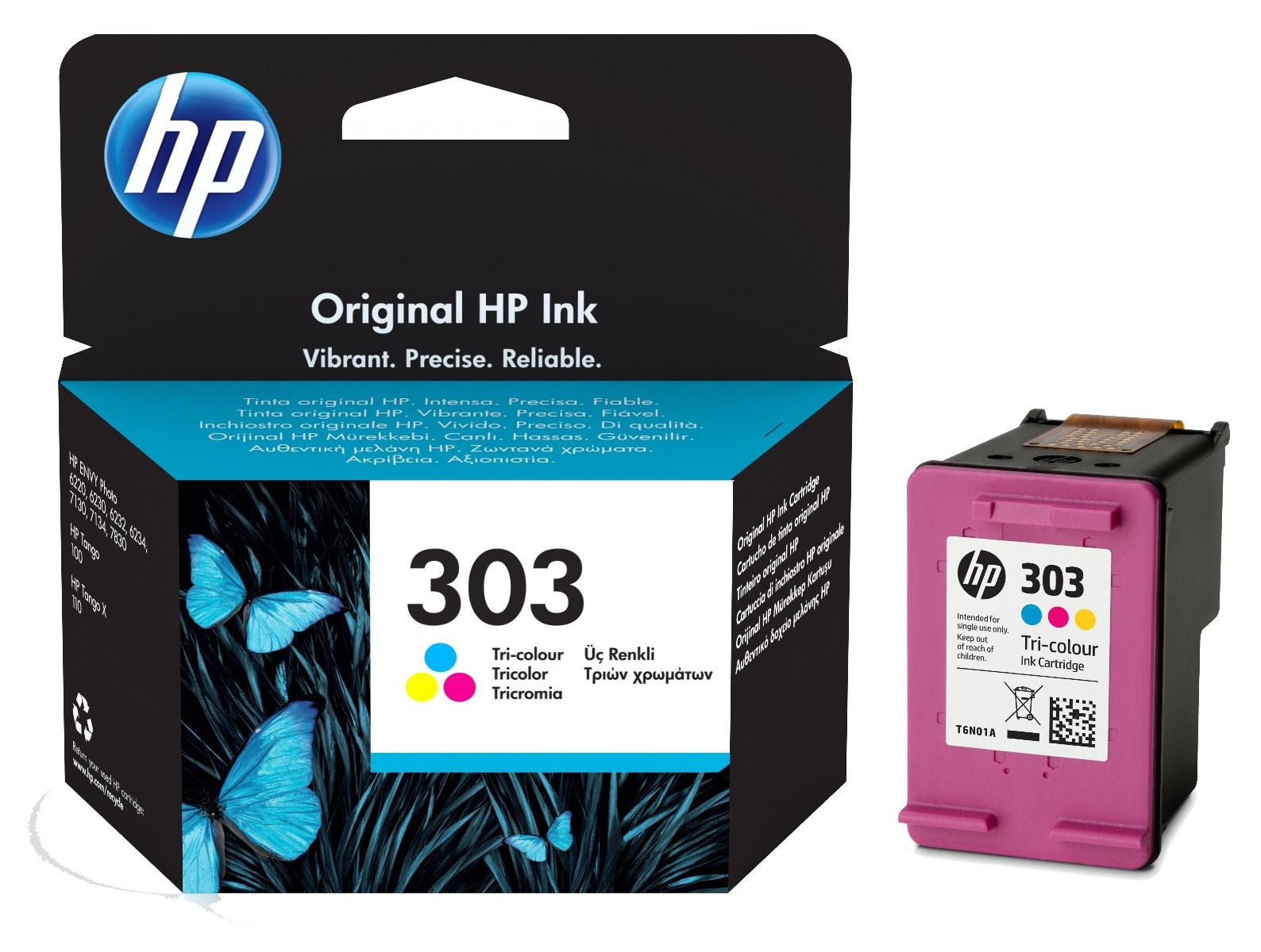 HP 303 Tri-Colour Ink Cartridge - (T6N01AE)