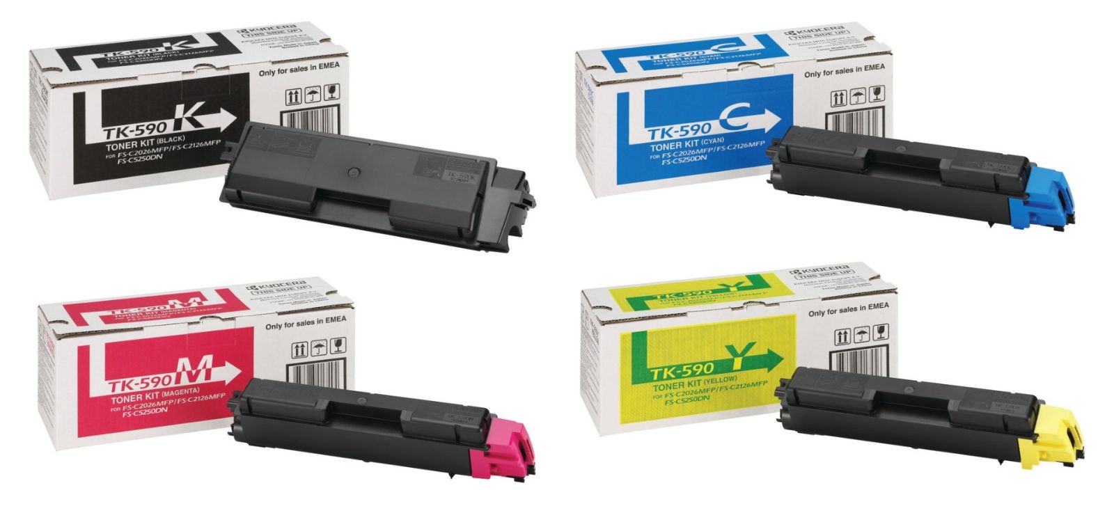 Kyocera TK-590 4 Colour Toner Cartridge Multipack