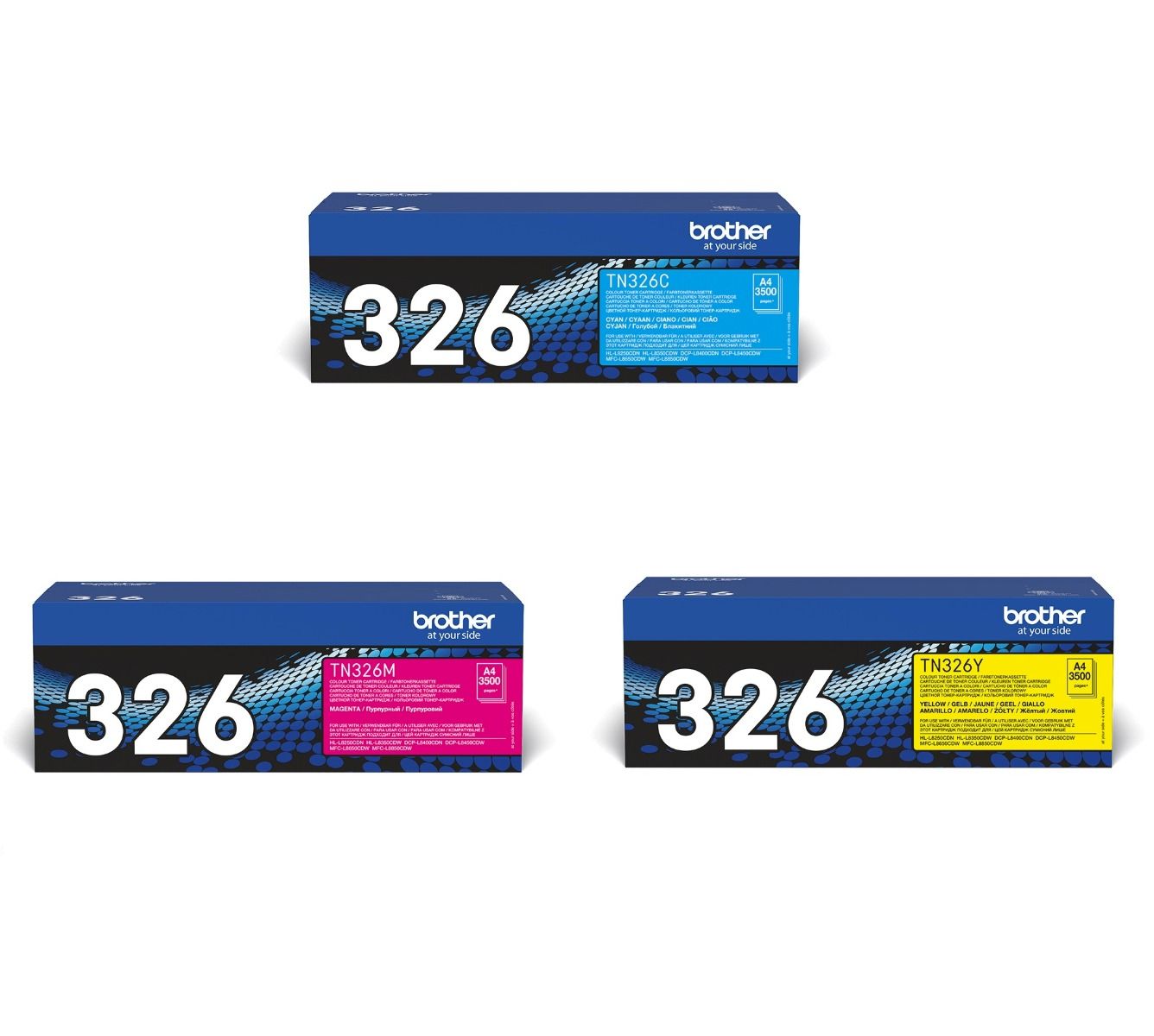 Brother TN-326 High Capacity 3 Colour Toner Cartridge Multipack