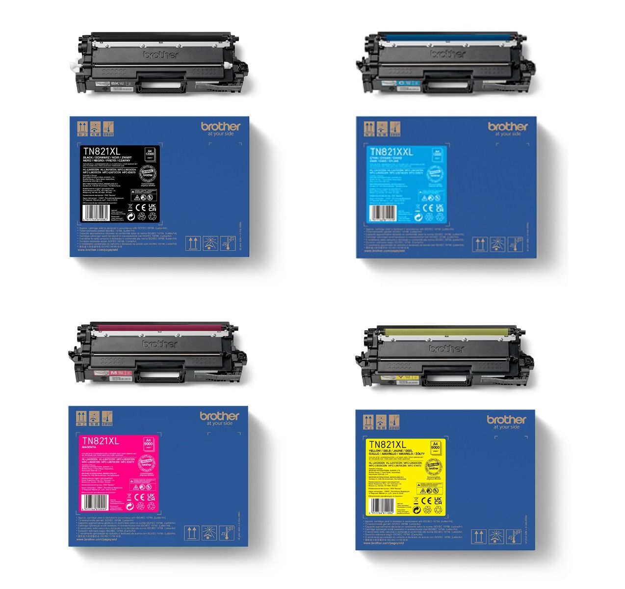 Brother TN-821XL 4 Colour Toner Cartridge Multipack