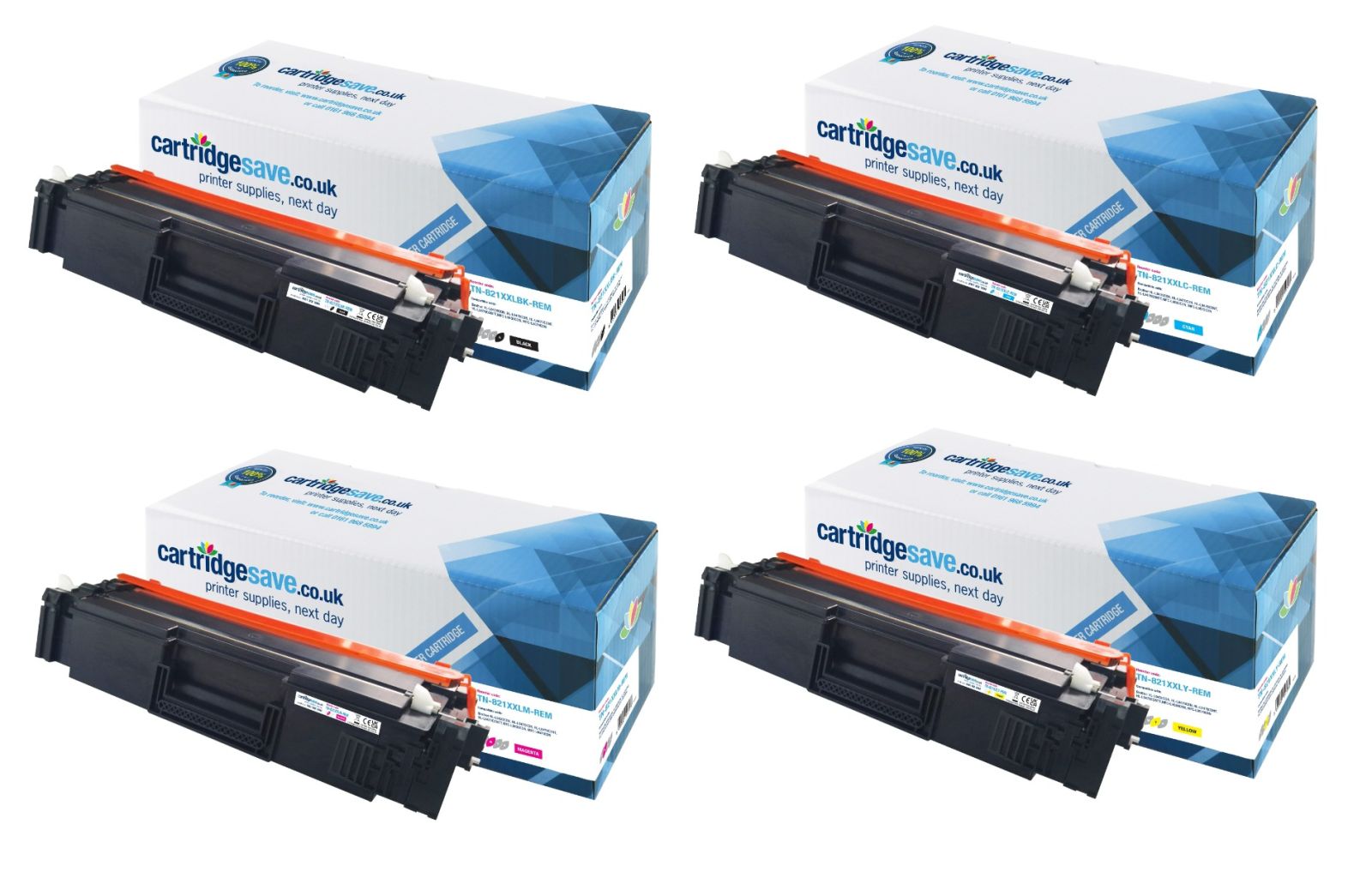 Compatible Brother TN-821XXL High Capacity 4 Colour Toner Cartridge Multipack