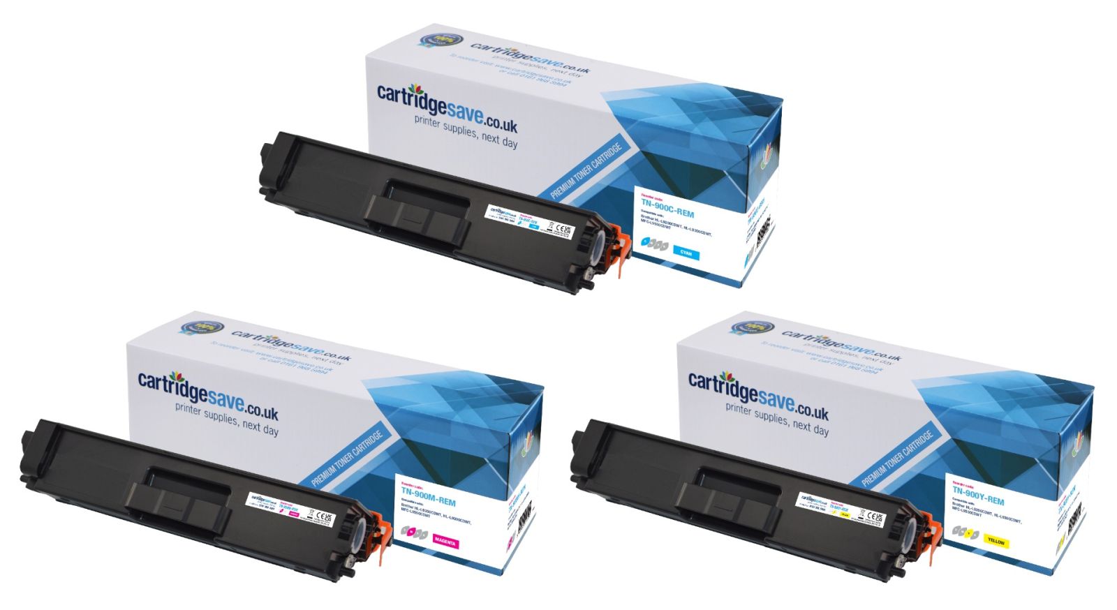 Compatible Brother TN-900 3 Colour Toner Cartridge Multipack