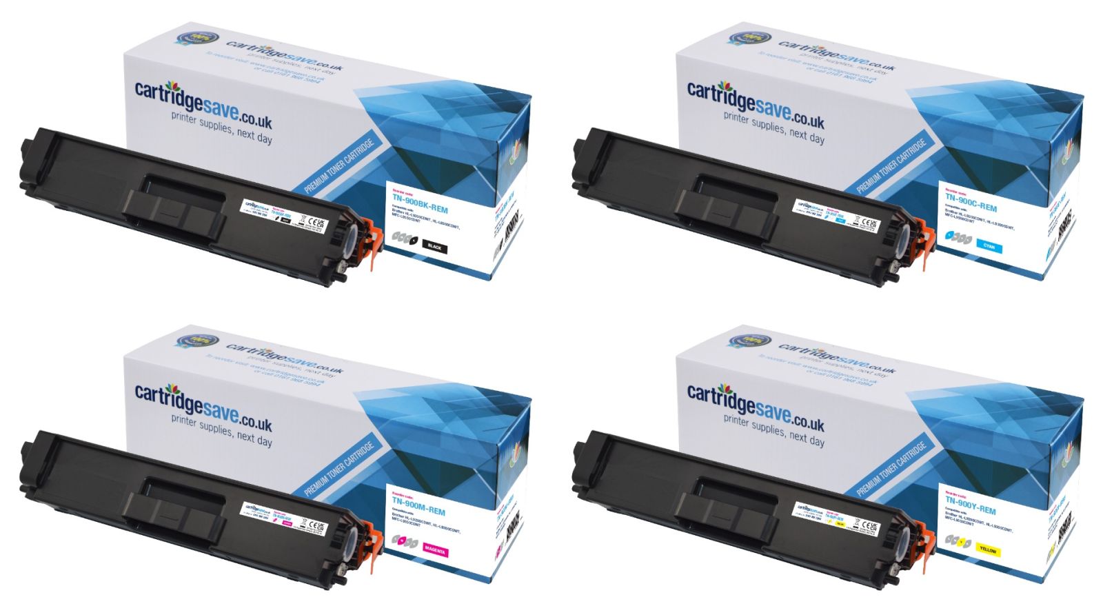 Compatible Brother TN-900 4 Colour Toner Cartridge Multipack