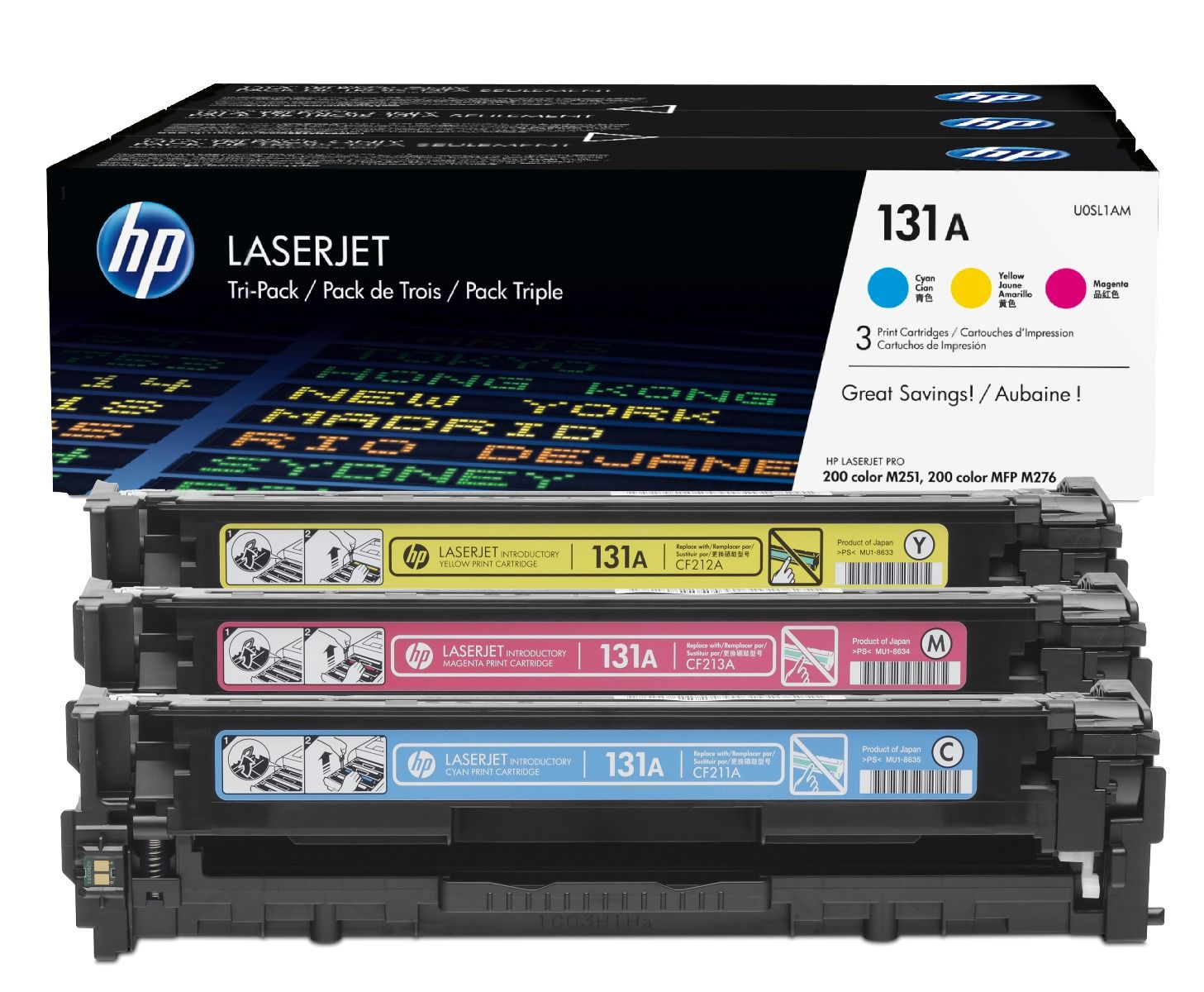 HP 131A 3 Colour Toner Cartridge Multipack (U0SL1AM)